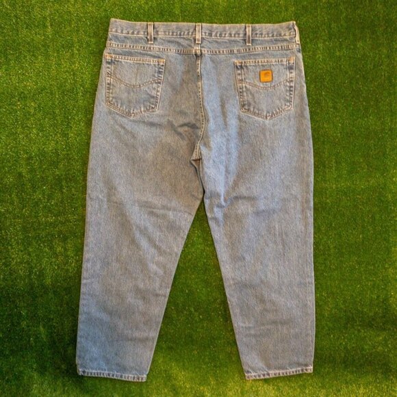 CARHARTT RELAXED FIT BS17 MENS JEANS LIGHT BLUE DENIM 44X30 WORK OUTDOOR - Picture 5 of 6